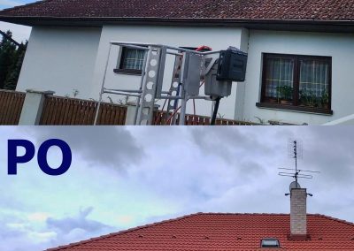 Porovnání stavu střechy rodinného domu v Jelenici před čištěním a po čištění včetně nástřiku nano impregnace