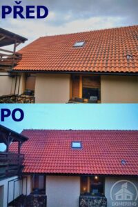 detailní porovnání střechy před a po