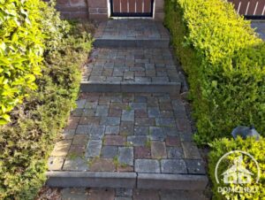 zámková dlažba, chodníčky před vyčištěním