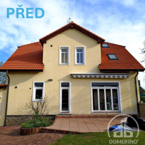 zašlá fasáda rodinného domu před nátěrem